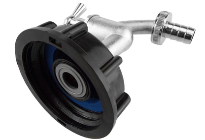 IBC 2” S60X6 Lid with ¾” Barb Nickel-Plated Bib Tap