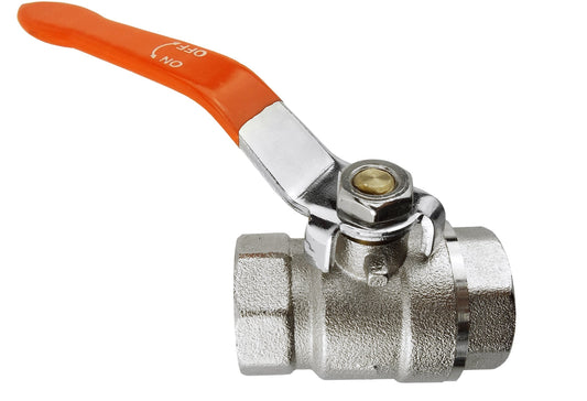 Nickel-Plated Brass Lever Ball Valve 2" with BSP Female Thread