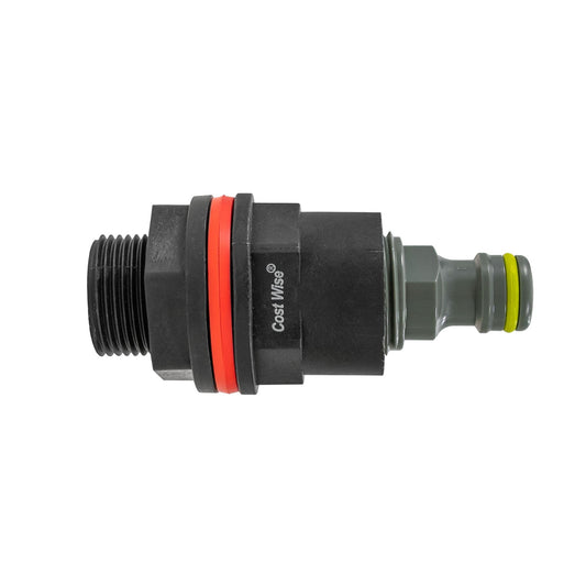 1/2" BSP Water Butt Outlet Adaptor with Hose Connector for 21mm Hole -