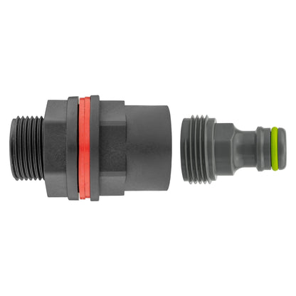 1/2" BSP Water Butt Outlet Adaptor with Hose Connector for 21mm Hole -