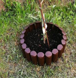 Prosperplast Garden Border Edging 2.5m Brown Flexible Lawn Palisade Flower Bed