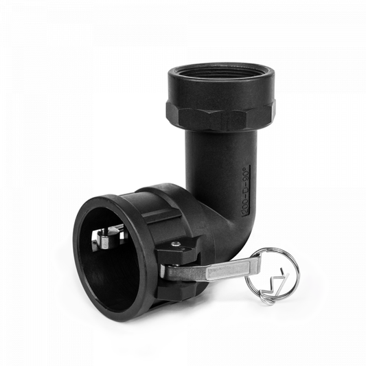 90° Female Camlock Elbow with 2″ BSP Female Thread