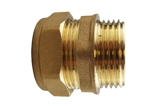 Brass Compression Straight Fitting 15mm x 3/4" BSP Male