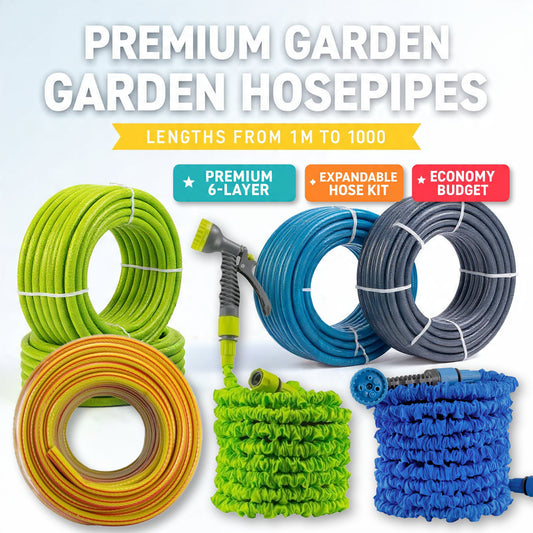 4 or 6 Layer Garden Hose Set - Heavy Duty Premium & Economy Range - Expandable option