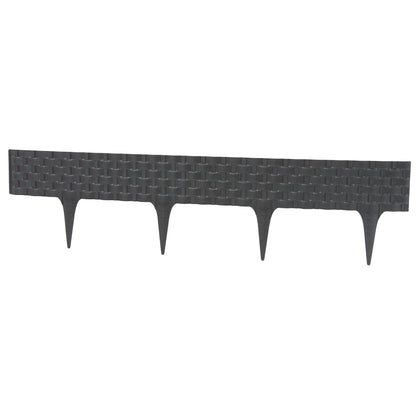 Plastic Garden Border Edging with Rattan Look – 2.4m Deep Grey
