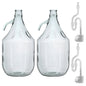 Set of 2 Plain 5L Glass Demijohns Complete With Airlock and Bung