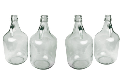 Set of 4 Plain 5L Glass Demijohns