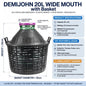 Glass Demijohn 10L 15L 20L Wide Mouth With Plastic Basket + Lid For Wine Making