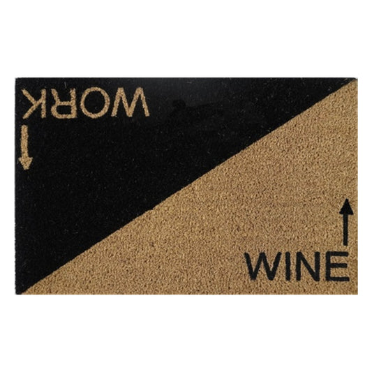 60cm x 40cm Doormat with 'Wine Work' Design