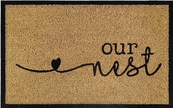 60cm x 40cm Doormat with 'Our Nest' Design