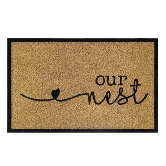 60cm x 40cm Doormat with 'Our Nest' Design