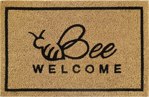 60cm x 40cm Doormat with 'Bee Welcome' Design