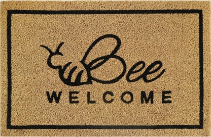 60cm x 40cm Doormat with 'Bee Welcome' Design