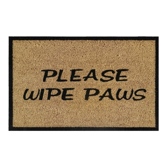 60cm x 40cm Doormat with 'Please Wipe Paws' Design