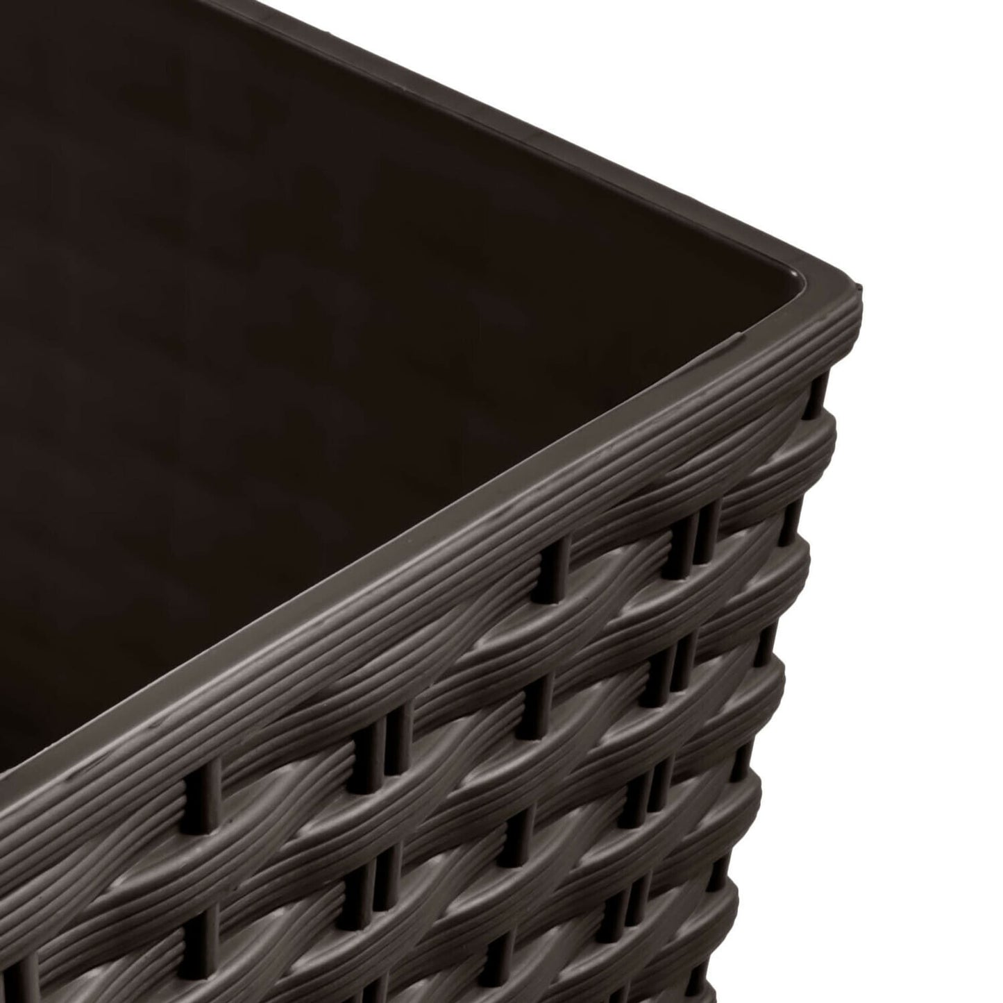 64L Rattan Effect Square Planter with Insert 40cm Garden Flower Pot Umbra