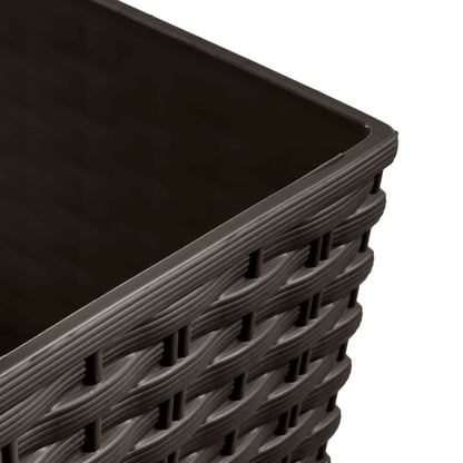 64L Rattan Effect Square Planter with Insert 40cm Garden Flower Pot Umbra