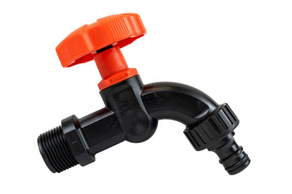 3/4″ BSP Male Plastic Tap – Black & Orange Finish