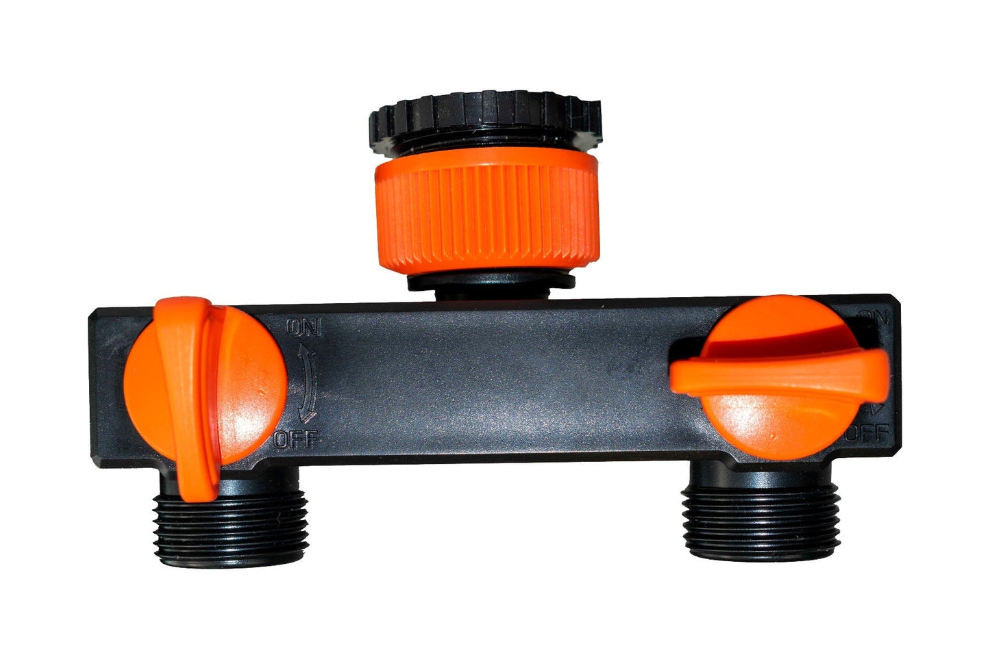 Dual Outlet Tap Connector with Valves & Snap-On Fittings – PP Construction