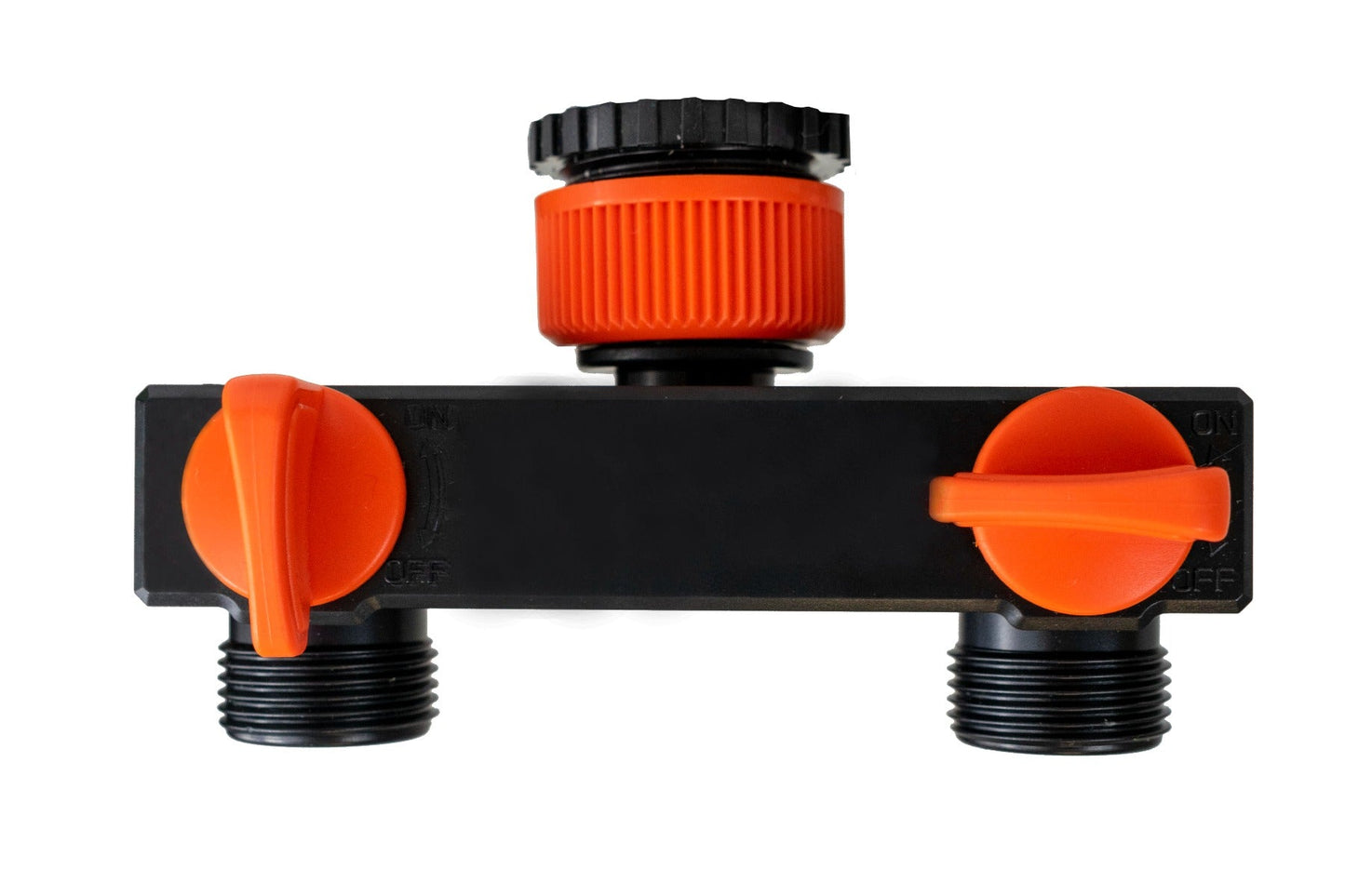 Dual Outlet Tap Connector with Valves & Snap-On Fittings – PP Construction