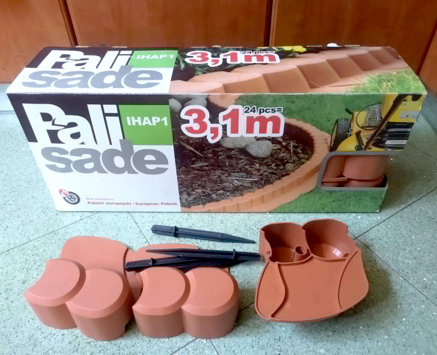 IHAP1 Flexible Garden Border Palisade Terracotta 3.1m 24pc Set