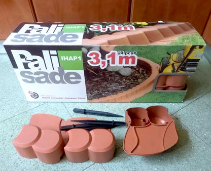 IHAP1 Flexible Garden Border Palisade Terracotta 3.1m 24pc Set