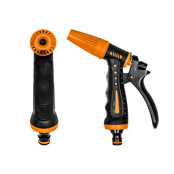 Black/Orange Adjustable Spray Pattern Garden Hose Gun