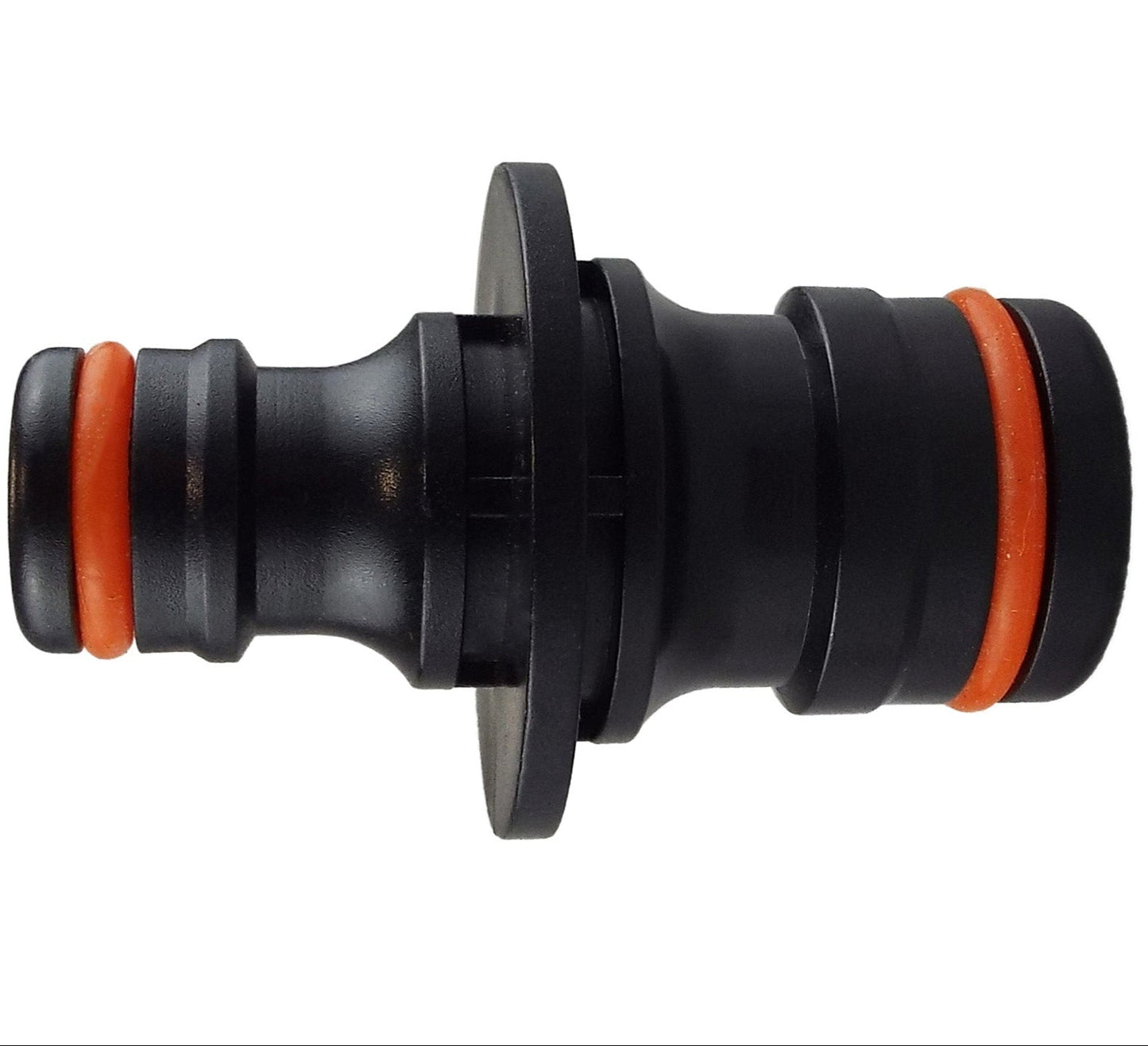 Max Flo Two-Way Adaptor for Standard Male Snap-On Fitting, Black/Orange