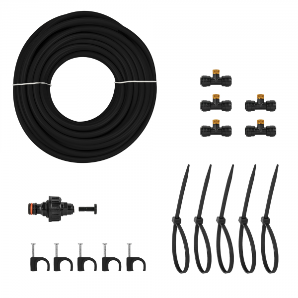 7.5m Outdoor Garden Misting Set – Black & Orange