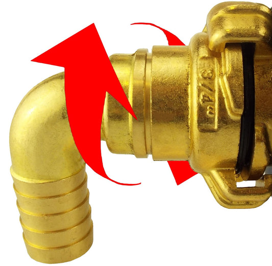 3/4” Brass Swivel Elbow Claw Hose Adapter