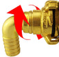 3/4” Brass Swivel Elbow Claw Hose Adapter