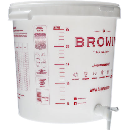 30L Beer Brewing Bucket with Tap Food Grade Home Brew Fermenter with Lid