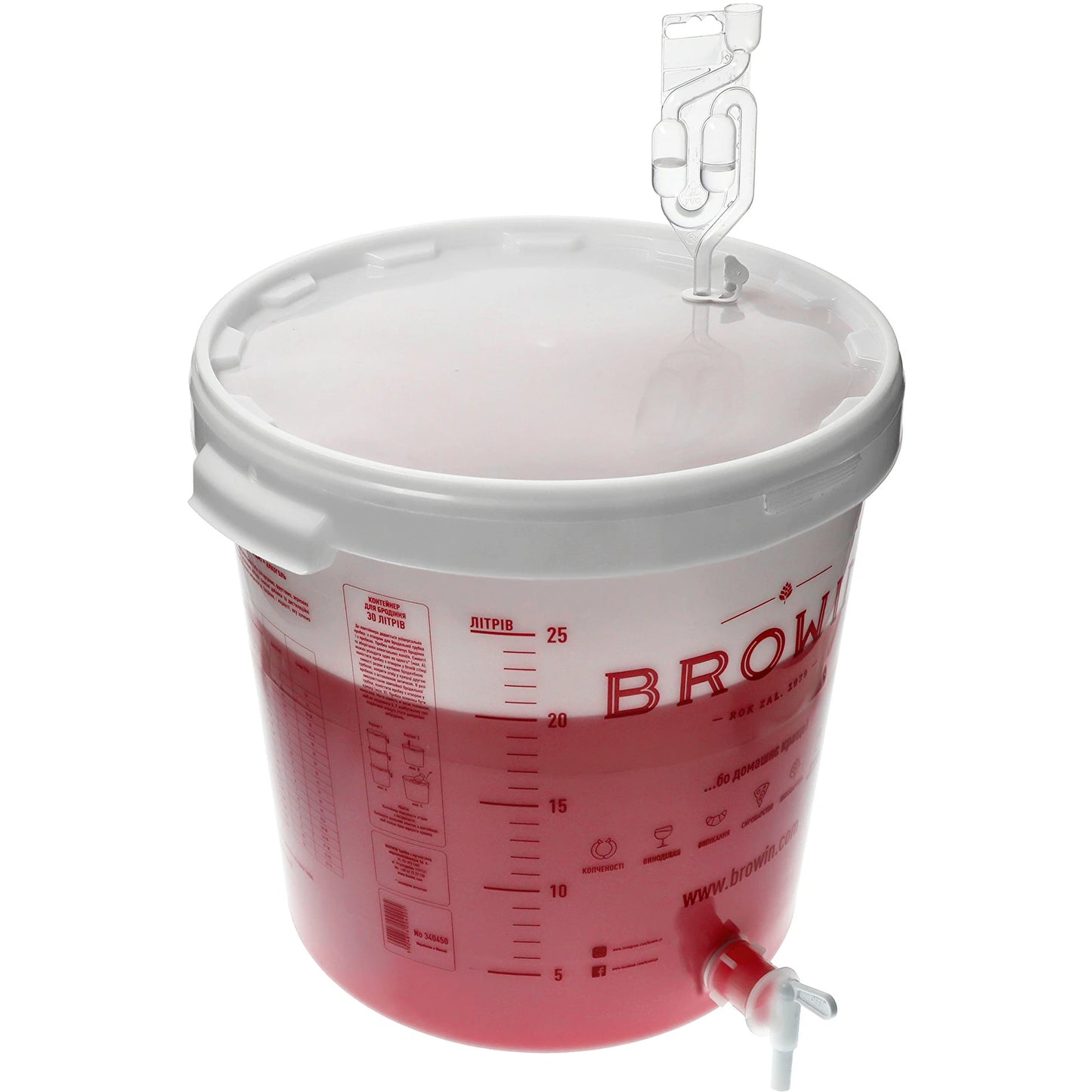 30L Beer Brewing Bucket with Tap Food Grade Home Brew Fermenter with Lid