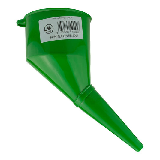 Green Angled Fuel Filling Funnel with Built-In Filter