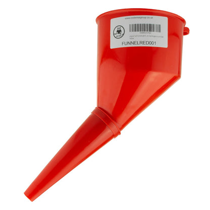 Red Angled Fuel Filling Funnel with Built-In Filter