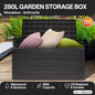 280 Litre Garden Cushion Storage Box Outdoor Anthracite Wood Effect Deck Chest