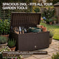 290L Outdoor Garden Storage Box Lockable Cushion Chest Rattan Effect Umbra Brown