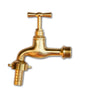 Polished Brass Garden Tap – 1/2" BSP Male Inlet & 15mm Barb Outlet