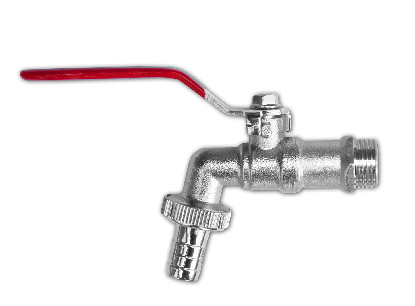 Zinc Nickle Plated Garden Lever Tap with 3/4'' BSP Male Inlet & 3/4'' Hose Barb