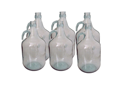 Set of 6 Plain 5L Glass Demijohns