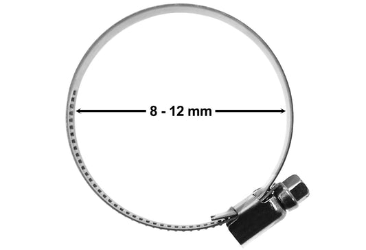 Stainless Steel A2 Hose Clamp 8mm to 12mm