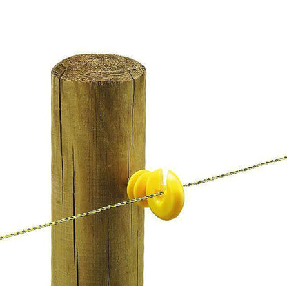 Yellow Ring Insulator FI5 5mm Screw In Electric Fence Wire Rope Holder for Wooden Fence Posts