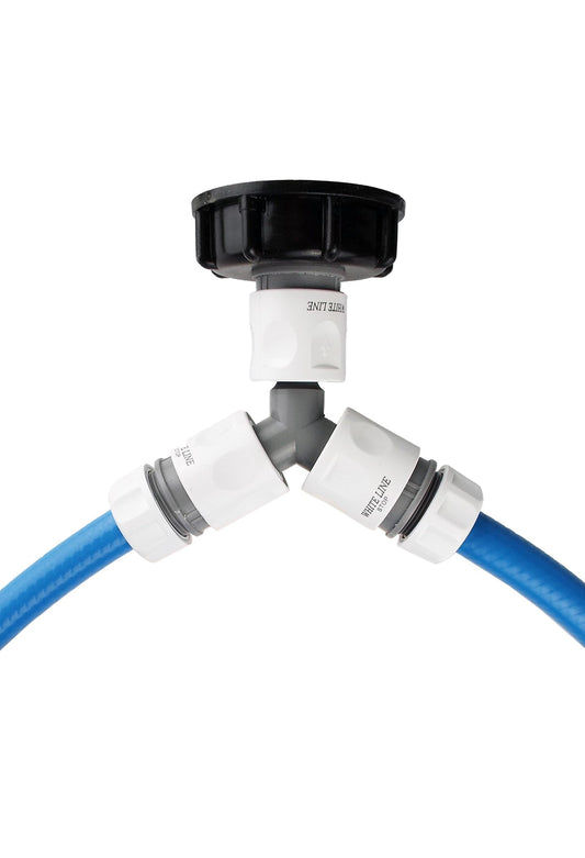 IBC 2” S60X6 Cap with ¾” BSP Threaded Connector, 3-Way Splitter and Hose Fittings