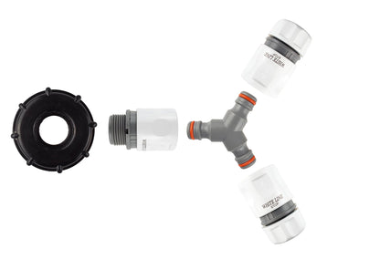 IBC 2” S60X6 Cap with ¾” BSP Threaded Connector, 3-Way Splitter and Hose Fittings