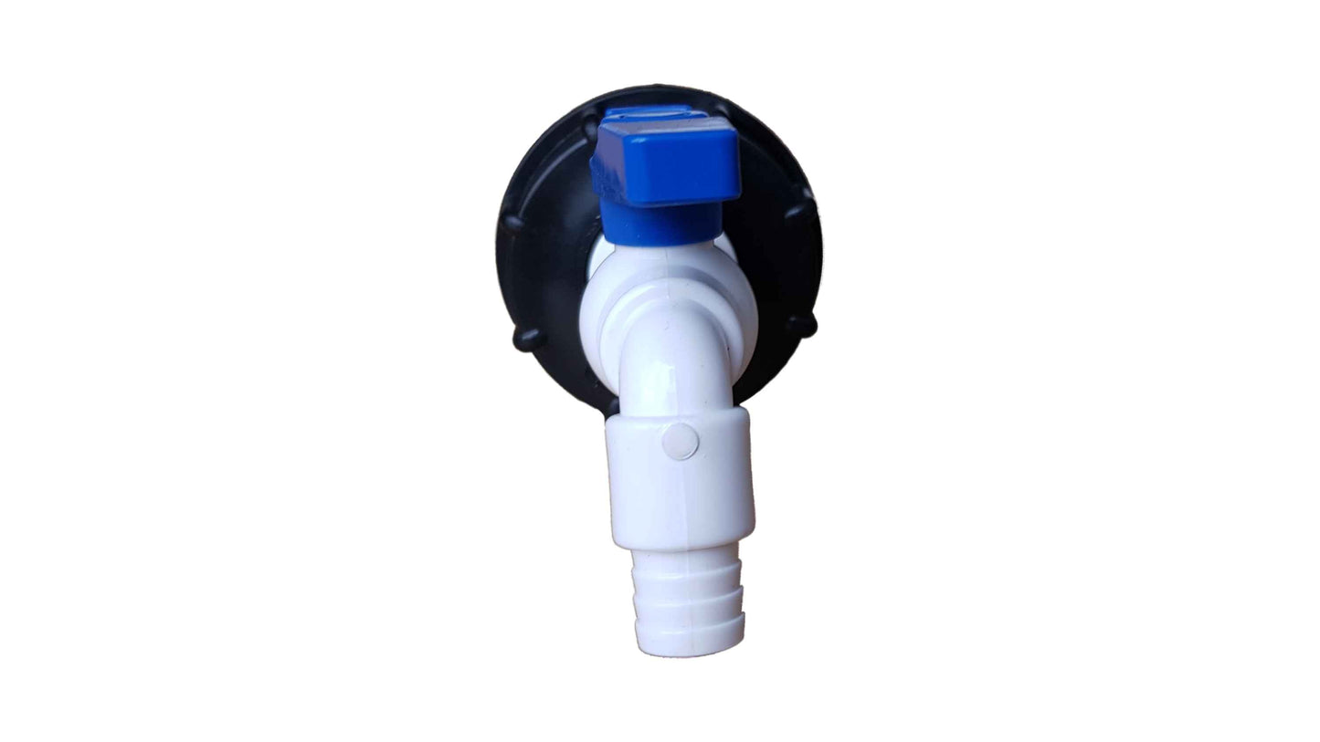 IBC 2" S60X6 Lid with White and Blue Plastic Valve