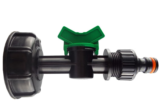 IBC 2” S60X6 Lid with Built-In In-Line Tap and Quick-Click Male Connector