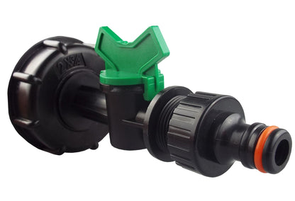 IBC 2” S60X6 Lid with Built-In In-Line Tap and Quick-Click Male Connector