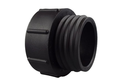 IBC 2” BSPF to S60X6 Cap with S60X6 to ½” BSPF Reducer and ½” BSP Quick-Connect Lever Tap