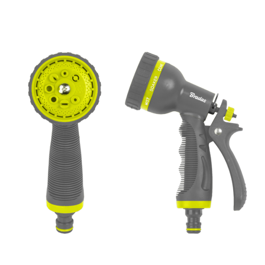 8‑Pattern Adjustable Garden Hose Spray Gun – Lime