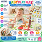 Baby Play Mat 200x180cm Foldable XPE Foam Double Sided Waterproof Crawling Mat