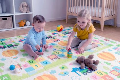 Baby Play Mat 200x180cm Foldable XPE Foam Double Sided Waterproof Crawling Mat